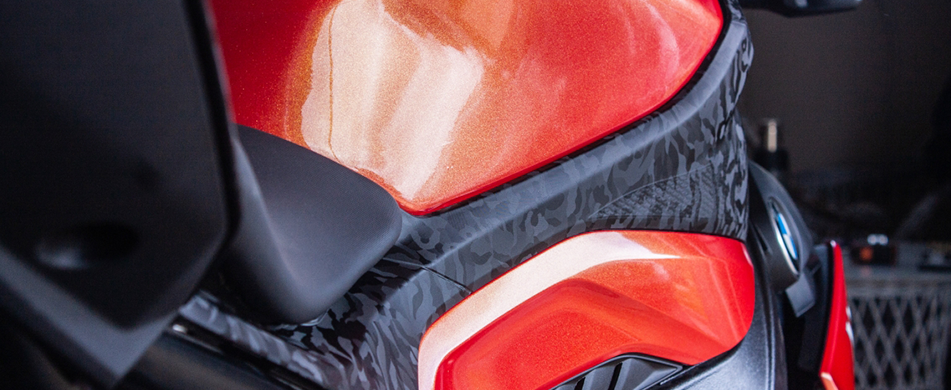 Detail of motorcycle frame